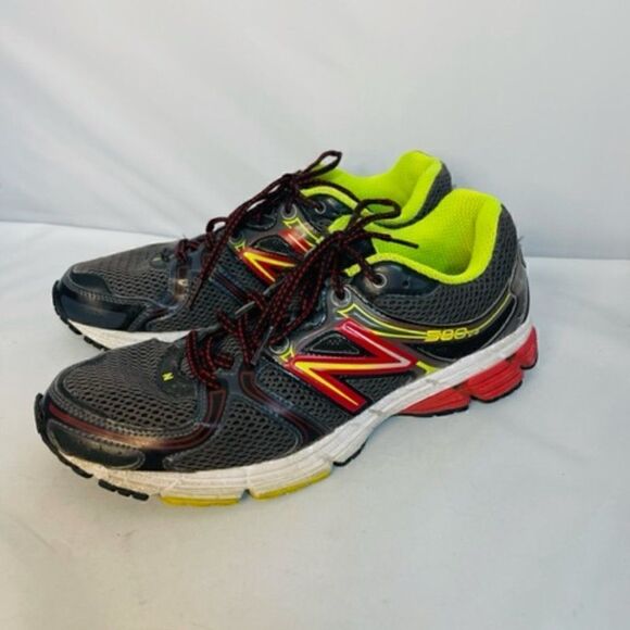 New Balance Men's Shoes 580 V4 Size 9.5 Gray Neon Volt Red M580SR4 very good con - Picture 1 of 7